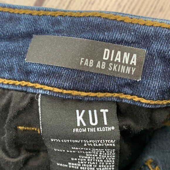 Kut from the Kloth Jeans sz 4 Donna Fab Ab Skinny Dark Wash Inseam 28" - Picture 8 of 9